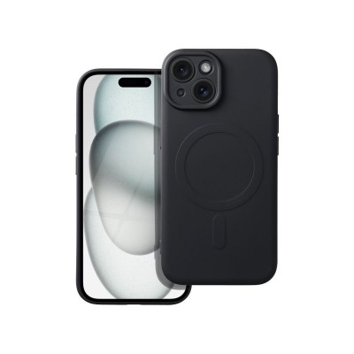 Husa iPhone 15, Magsafe, Protectie Camera, Microfibra La Interior, Negru